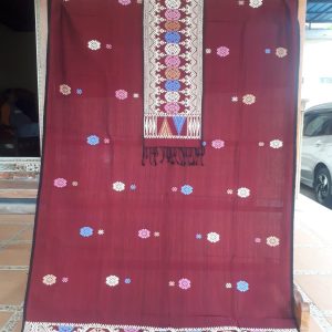 Songket dan Selendang Bulan Bintang Marun
