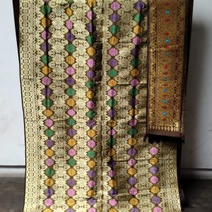 Songket dan Selendang Bun Bunan Emas-Ungu